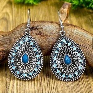 Southwest Style Turquoise Water Drop Earrings